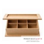 Caja de té x6 azulejo para dos azulejos de 11x11cm