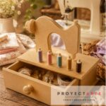 Costurero maquina de coser con porta hilos y cajon