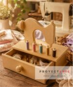 Costurero maquina de coser con porta hilos y cajon