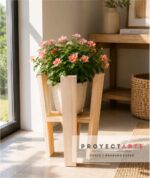 Soporte para maceta con lateral cerrado grande