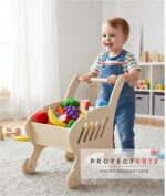 Carrito De Supermercado Infantil C/ruedas, Mdf, Proyectarte