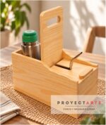 Matera con tapa para mate en madera de pino