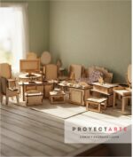 Juego Muebles Madera Proyectarte Para Casa De Muñecas Barbie