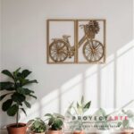 Cuadro díptico Bicicleta con canasto y flores
