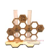 Soporte en forma de panal para dos tubos