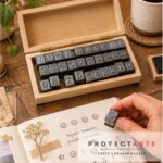 Set mini sellos emojis y números en caja
