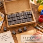 Set mini sellos maquina de escribir minúscula e
