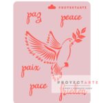 Stencil paz con paloma