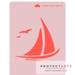 Stencil velero con gaviotas