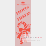 Stencil bastón felices fiestas