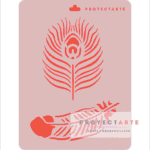 Stencil pluma pavo real