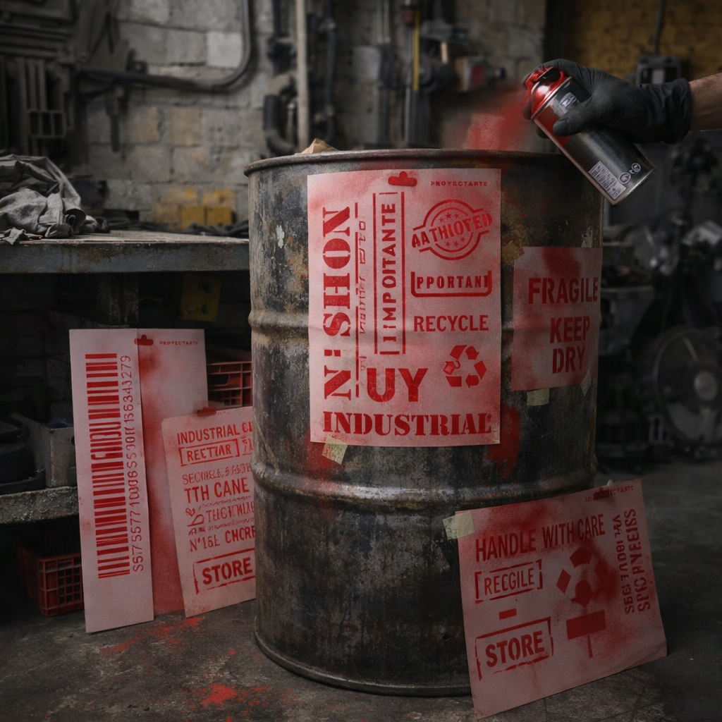 industrial 2 Pack Stencils Decorativos Industrial, Proyectarte - Image 1